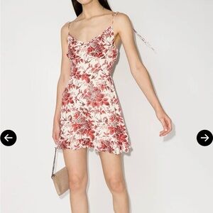 Reformation Esther mini dress in red floral print, size 8-10